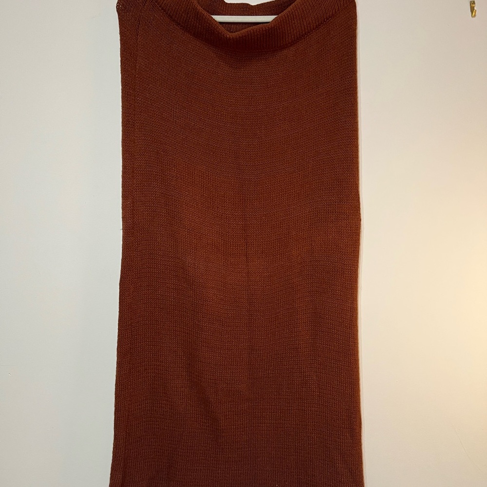 Free People - Ribbed Knit Maxi Skirt - Rust (Part of Set)